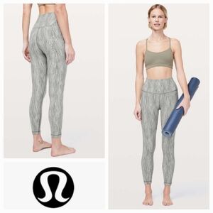 LULULEMON Wunder Under High-Rise 7/8 Tight Arrow Jacquard Dark Olive Grey Sage 4